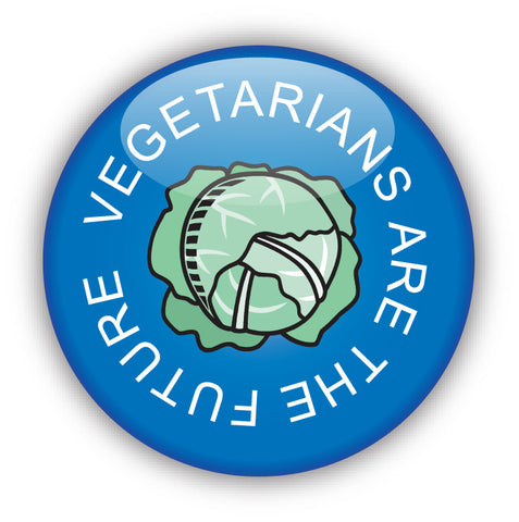 Vegetarians Are The Future - Blue - Vegetarian Button