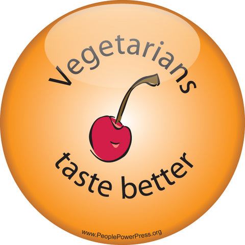Vegetarians Taste Better - Orange - Vegetarian Button