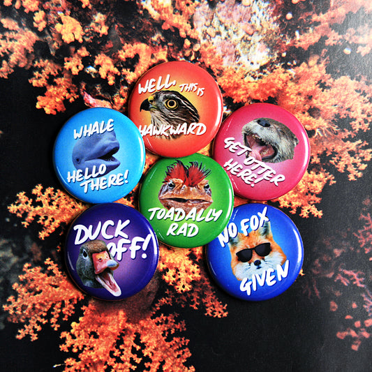 Custom Animal Pun Pinback Button Funny 