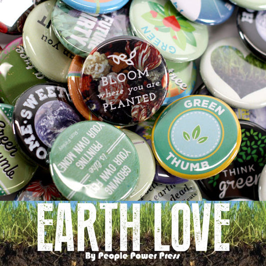 Earth Love Button Collection fro Nature Lovers by People Power Press, 