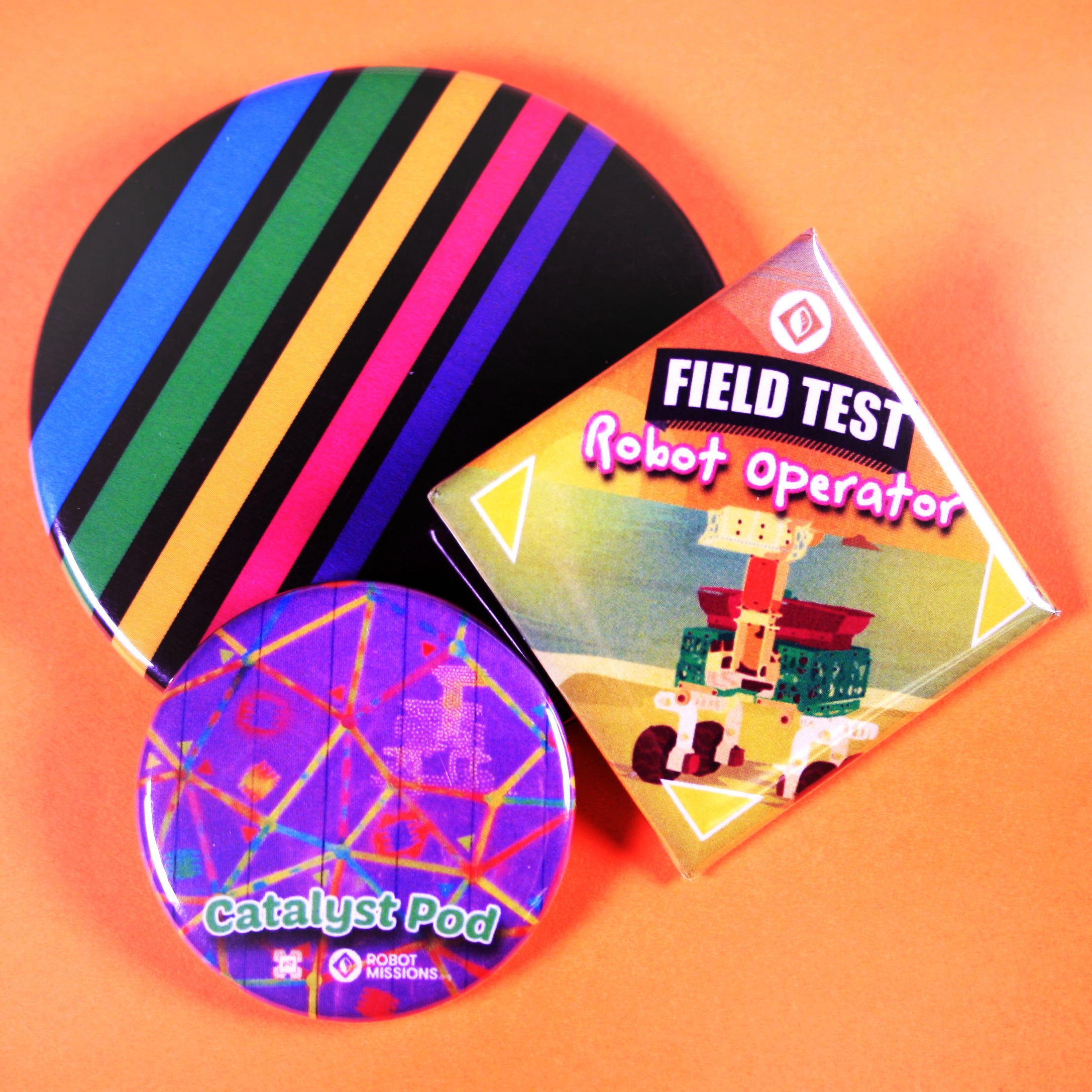 First Robotics Rookie Button Designs Join Robot Field Tests this Summer with Bowie and Robot Missions | Cus ...