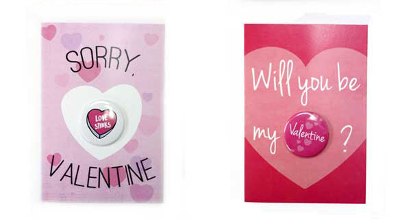 Button Greeting Card Collection, Valentine's Day, Button Cards 