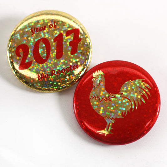 Buttons for Chinese New Year: Year of the Rooster