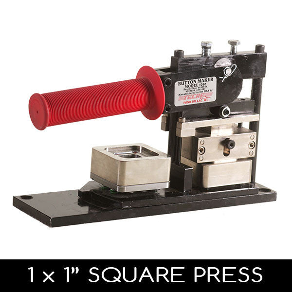 Machine Button Box 1” x 1” Square Button Machine Hand Press (BM-1010) – People Power Press ...