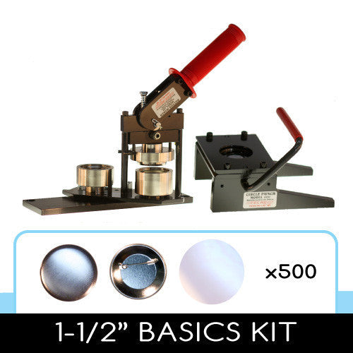 Hiting Button Machine The Button BASICS KIT - 1-1/2” Round Buttons – People Power Press for ...