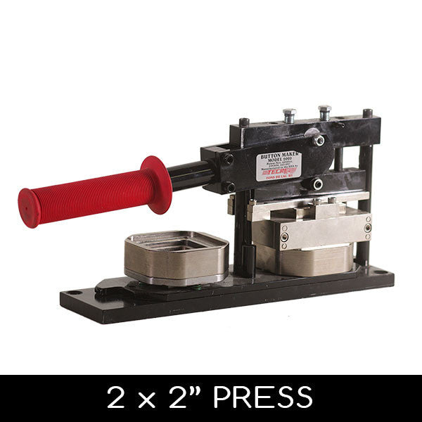 2 Button Machine 2” Square Button Machine Hand Press (BM-2020) – People Power Press for ...