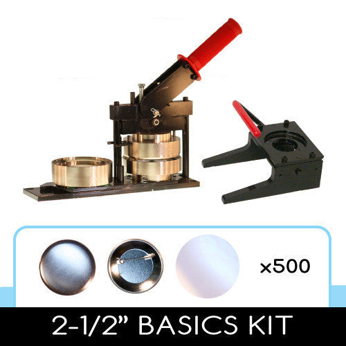 2 Button Machine The Button BASICS KIT - 2-1/2” Round Buttons – People Power Press for ...