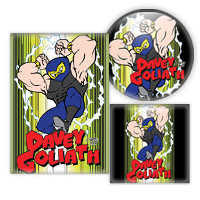 Davey Goliath Comic buttons by Mike Gagnon on People Power Press