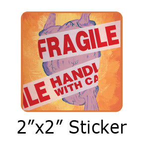Fragile heart stickers by Mike Gagnon on People Power Press