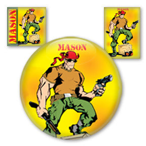 Mason Comic buttons by Mike Gagnon on People Power Press