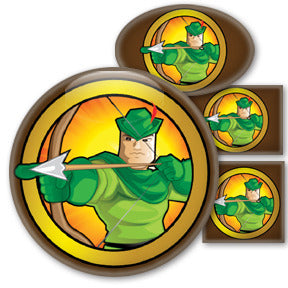 Robin Hood Heroized buttons by Mike Gagnon on People Power Press