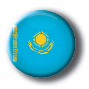 Kazakhstan - Flags of The World Button/Magnet