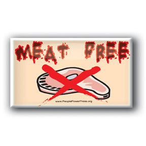 Meat Free - Pink Vegan Button/Magnet