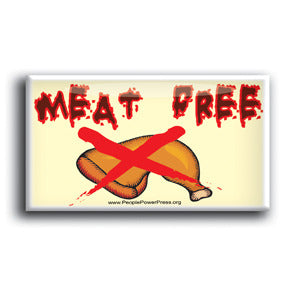 Meat Free - White Vegan Button/Magnet