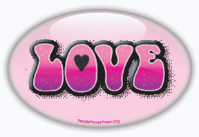 Love Button/Magnet - Pink Oval