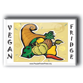 Vegan Fridge Magnet/Button - Horn Of Plenty