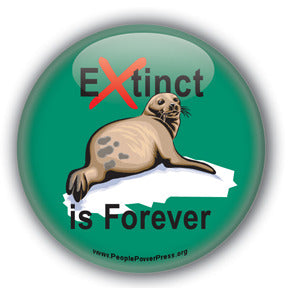 Extinct is Forever - Monk Seal Button/Magnet