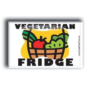 Vegetarian Fridge Button/Magnet - Basket