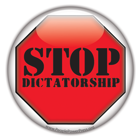 Stop Dictatorship - Protest Button/Magnet