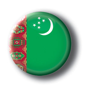 Turkmenistan - Flags of The World Button/Magnet