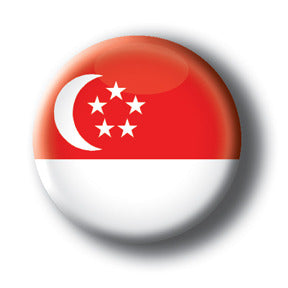 Singapore - Flags of The World Button/Magnet
