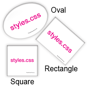oval, rectangle, square button design 