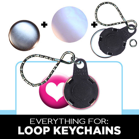button supplies for loop keychains