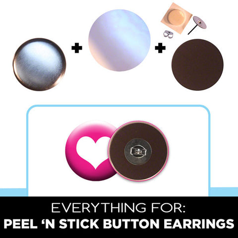 1" button parts for diy earrings