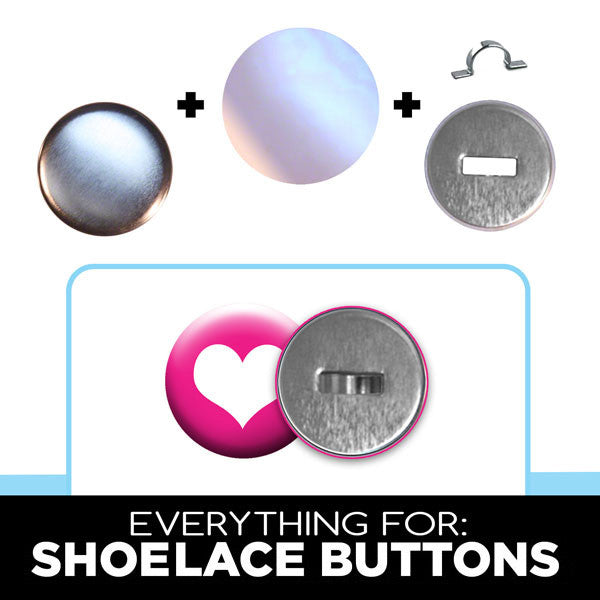 1" Everything to make Sneaker Buttons with Shoelace Clips from People Power Press
