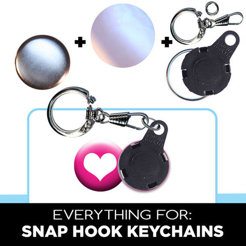 snap hook keychain parts for 1 inch button machines