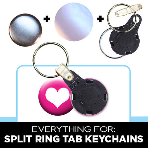 1 inch split ring keychains with plastic tab