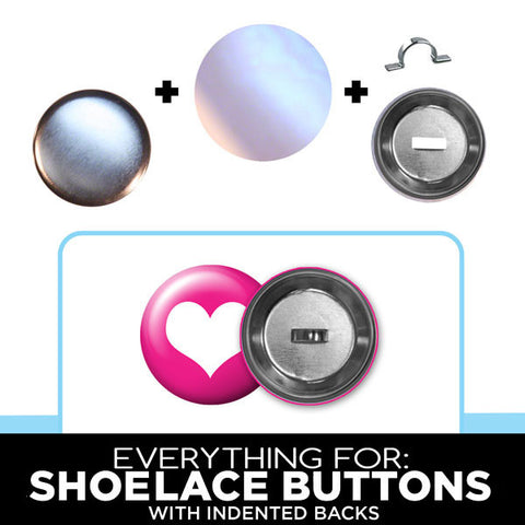 1.25" Everything to make Sneaker Buttons with Shoelace Clips from People Power Press
