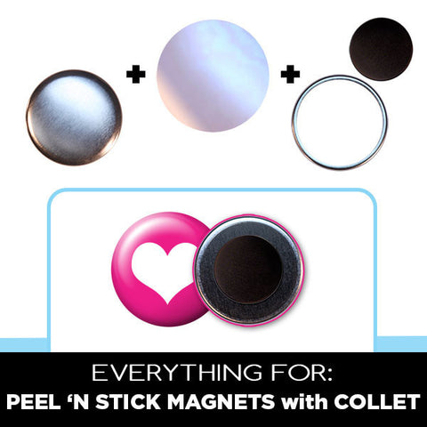 1.25 inch peel n stick magnets with collet parts