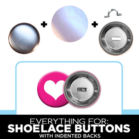 1.50" Everything to make Sneaker Buttons with Shoelace Clips from People Power Press