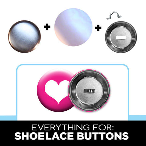 1.75" Everything to make Sneaker Buttons with Shoelace Clips from People Power Press