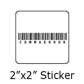 Comma Error Barcode Stickers on People Power Press