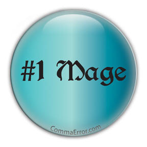 #1 Mage Round Button - Teal. Comma Error Radio Collection on People Power Press