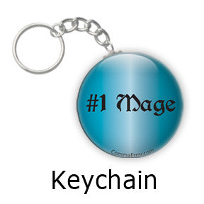 #1 Mage - Blue Keychain. Part of the Comma Error Geek Boutique collection on People Power Press.
