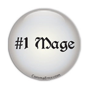 #1 Mage - Silver Button. Part of the Comma Error Geek Boutique collection on People Power Press.