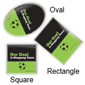 soccer button design, oval rectangular and square