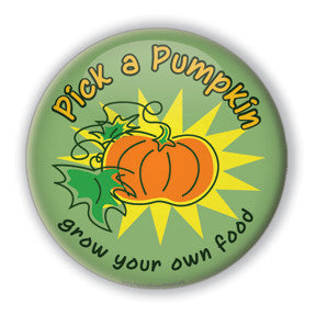 pumpkin button design services,  harvest festival, support local 