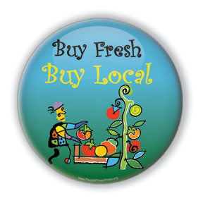 Buy Fresh, Buy Local, Button design service