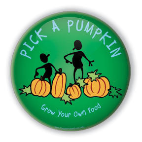 pumpkin button design services,  harvest festival, support local 
