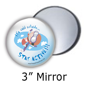 Skiing Sports Mirror button Design