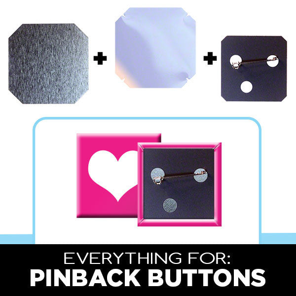 1.5 x 1.5 inch square pinback button supplies