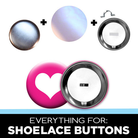 2.25" Everything to make Sneaker Buttons with Shoelace Clips from People Power Press
