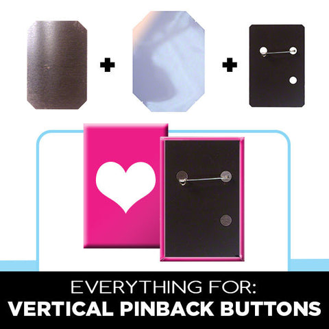 Parts for 2 x 3 inch vertical rectangle buttons