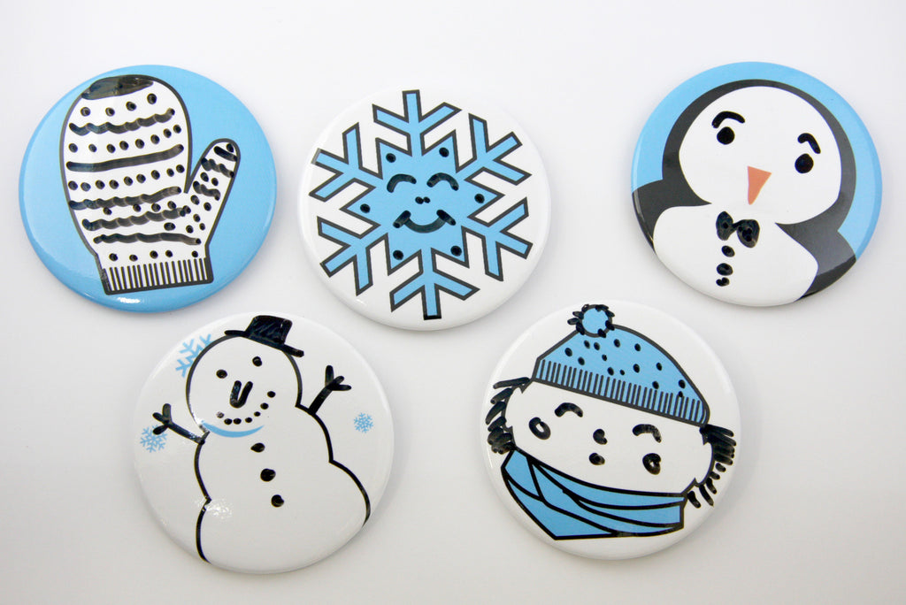 Snowy Faces Dry Erase Ornaments