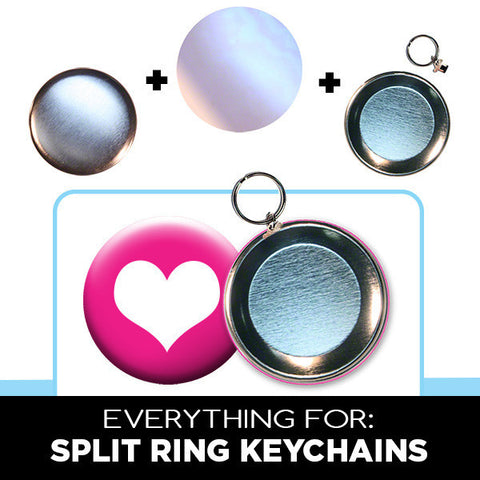 3 inch split ring keychain button parts