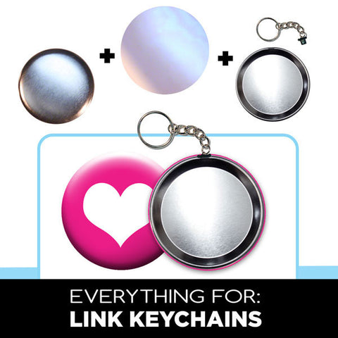 large link keychain photo buttons